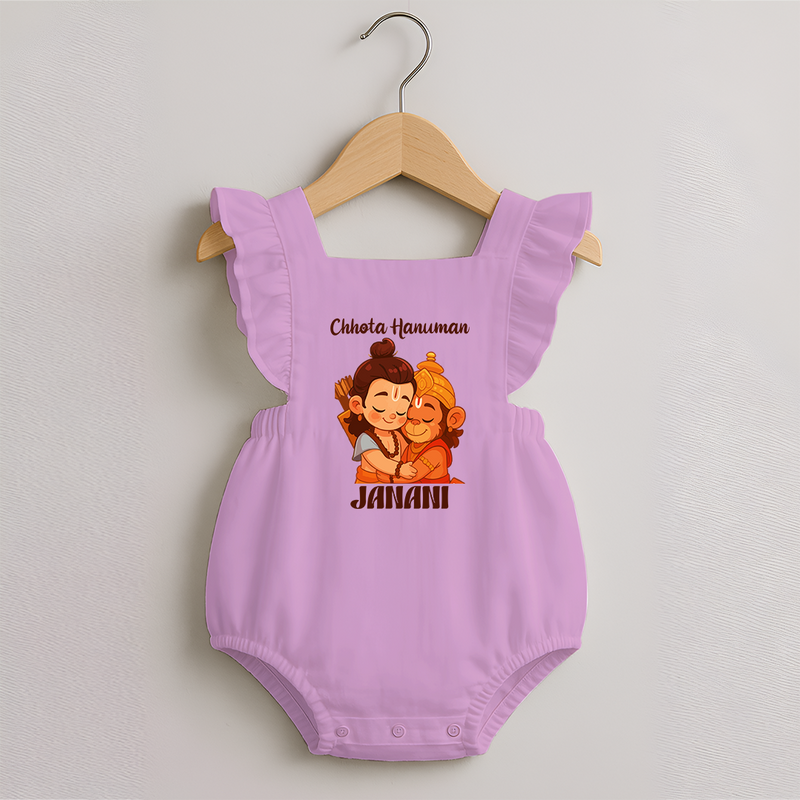 Chhota Hanuman Romper Frock | Custom Baby Romper Frock for Little Devotees - BABY PINK - 0 - 3 Months Old (Chest 19")