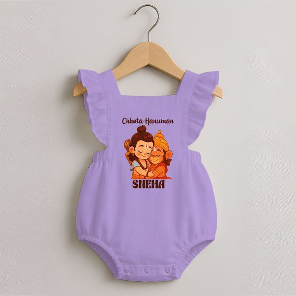 Chhota Hanuman Devotee Romper frock - LILAC - 0 - 3 Months Old (Chest 19")