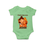 Chhota Hanuman Romper | Custom Baby Romper for Little Devotees - GREEN - New Born (Chest 14")