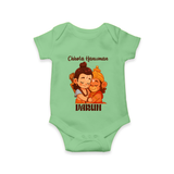 Chhota Hanuman Devotee Romper - GREEN - New Born (Chest 14")