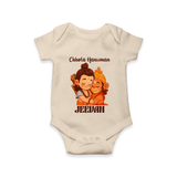 Chhota Hanuman Romper | Custom Baby Romper for Little Devotees - IVORY - New Born (Chest 14")