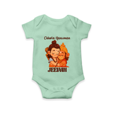 Chhota Hanuman Romper | Custom Baby Romper for Little Devotees - MINT GREEN - New Born (Chest 14")