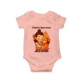 Chhota Hanuman Romper | Custom Baby Romper for Little Devotees - PEACH - New Born (Chest 14")