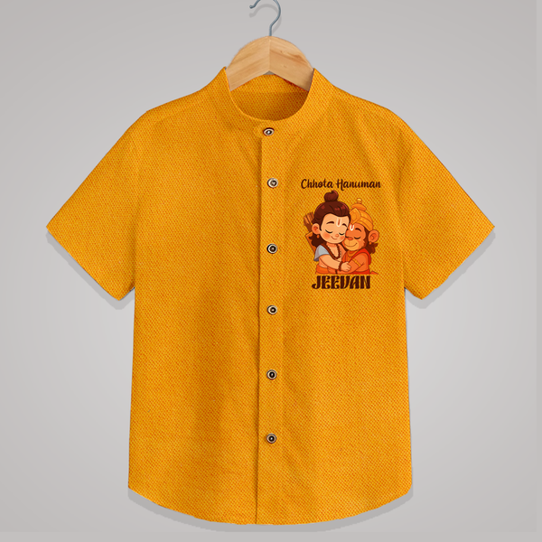 Chhota Hanuman Shirt | Custom Baby Shirt for Little Devotees - CHROME YELLOW - 0 - 6 Months Old (Chest 23")