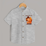 Chhota Hanuman Shirt | Custom Baby Shirt for Little Devotees - GREY - 0 - 6 Months Old (Chest 23")