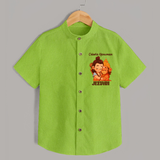 Chhota Hanuman Shirt | Custom Baby Shirt for Little Devotees - LIME GREEN - 0 - 6 Months Old (Chest 23")