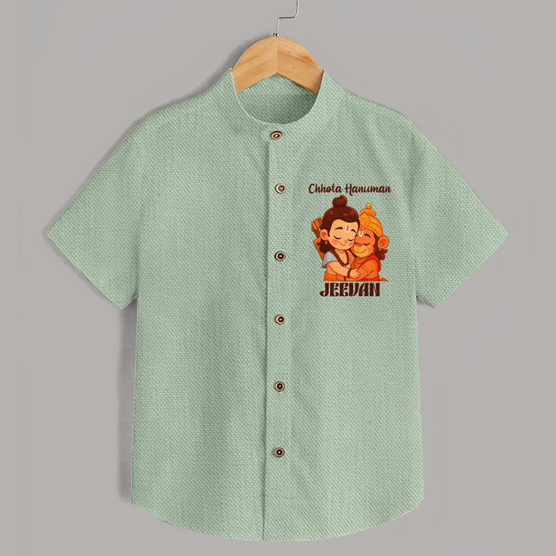 Chhota Hanuman Shirt | Custom Baby Shirt for Little Devotees - MINT GREEN - 0 - 6 Months Old (Chest 23")