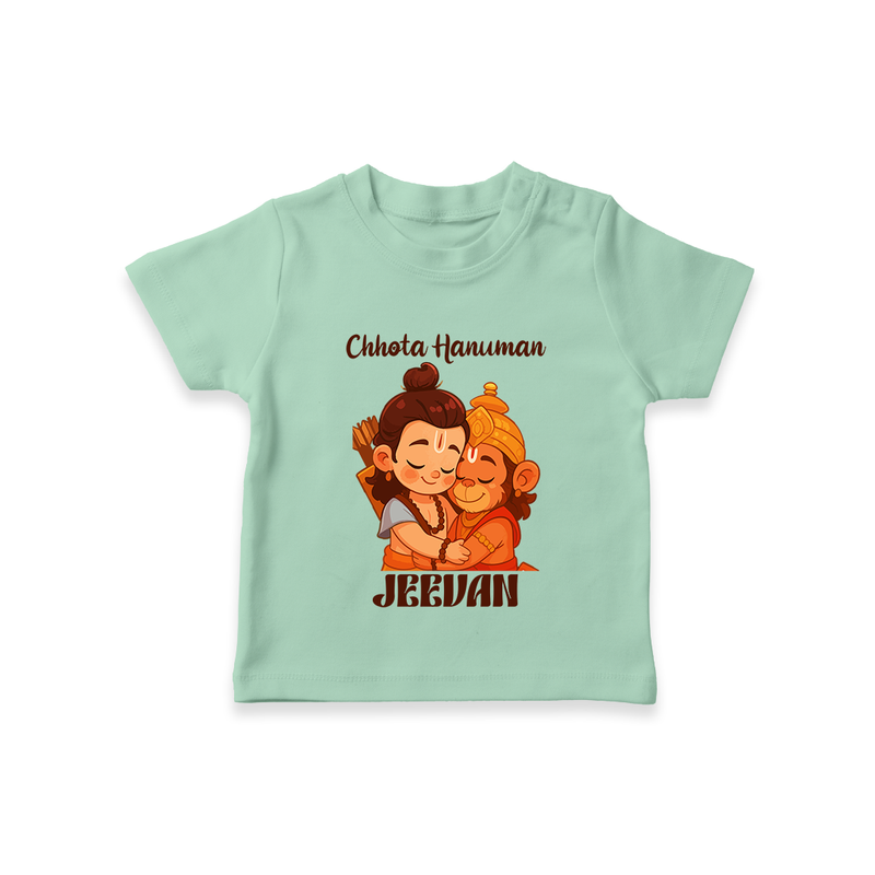 Chhota Hanuman Tshirt | Custom Baby Tshirt for Little Devotees - MINT GREEN - 0-5 Months Old (Chest 17")