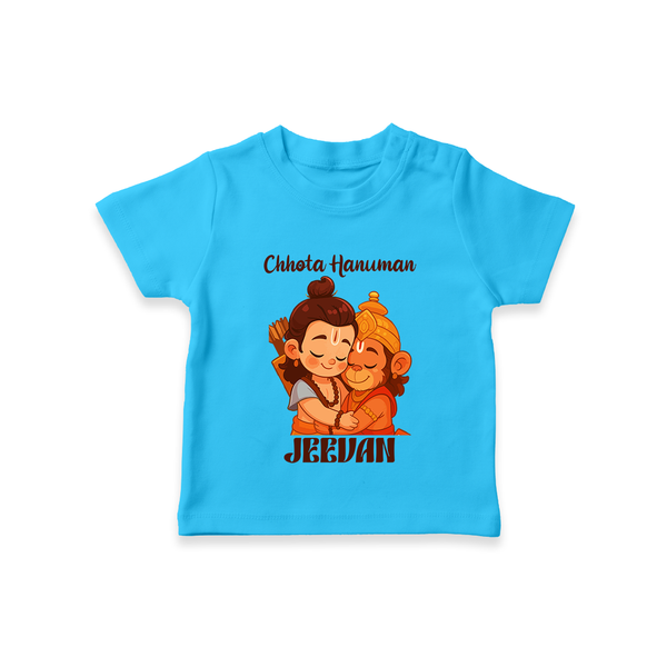 Chhota Hanuman Tshirt | Custom Baby Tshirt for Little Devotees - SKY BLUE - 0-5 Months Old (Chest 17")