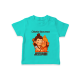 Chhota Hanuman Tshirt | Custom Baby Tshirt for Little Devotees - TEAL - 0-5 Months Old (Chest 17")