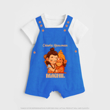 Chhota Hanuman Dungaree Set | Custom Baby Dungaree Set for Little Devotees - COBALT BLUE - 0 - 5 Months Old (Chest 18")