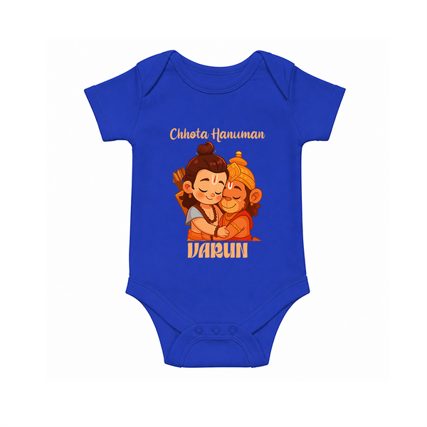 Chhota Hanuman Devotee Romper - COBALT BLUE - New Born (Chest 14")