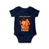 Chhota Hanuman Devotee Romper - NAVY BLUE - New Born (Chest 14")