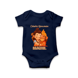 Chhota Hanuman Romper | Custom Baby Romper for Little Devotees - NAVY BLUE - New Born (Chest 14")
