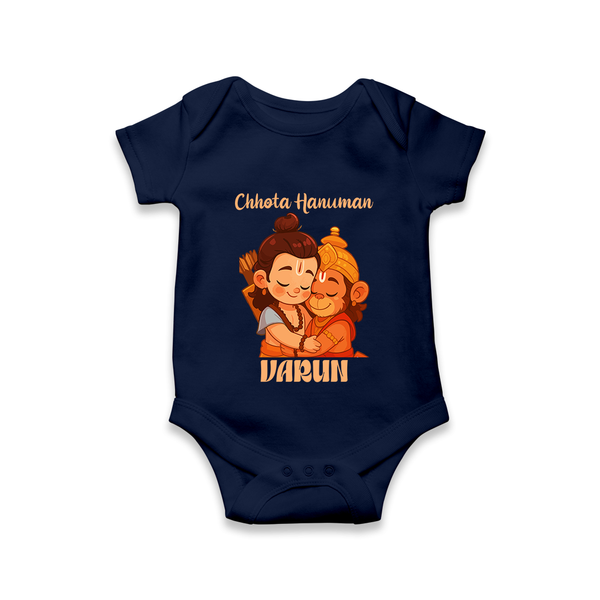 Chhota Hanuman Devotee Romper - NAVY BLUE - New Born (Chest 14")