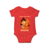 Chhota Hanuman Romper | Custom Baby Romper for Little Devotees - RED - New Born (Chest 14")