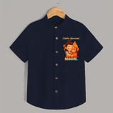 Chhota Hanuman Shirt | Custom Baby Shirt for Little Devotees - NAVY BLUE - 0 - 6 Months Old (Chest 23")