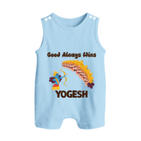 Good Triumph Over Evil Button Romper - BABY BLUE - New Born (Chest 18")