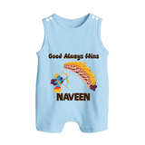 Good Always Wins Romper Suit | Personalized Baby Romper Suit for Festival Celebration - BABY BLUE - 0 - 5 Months Old (Chest 18")