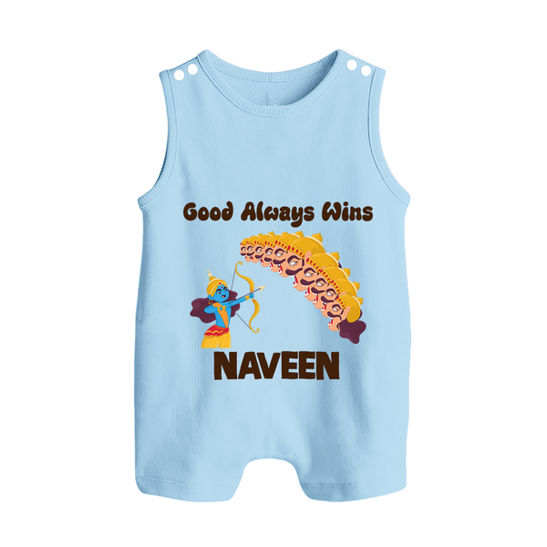 Good Always Wins Romper Suit | Personalized Baby Romper Suit for Festival Celebration - BABY BLUE - 0 - 5 Months Old (Chest 18")
