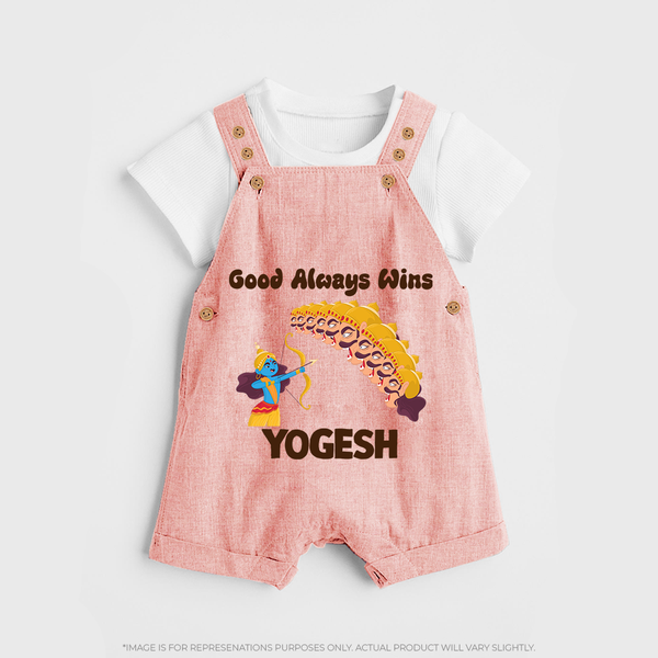 Good Triumph Over Evil Dungaree - PEACH - 0 - 5 Months Old (Chest 18")