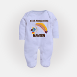 Good Always Wins Sleep Suit | Personalized Baby Sleep Suit for Festival Celebration - BABY BLUE - New Born (Chest 7.5")