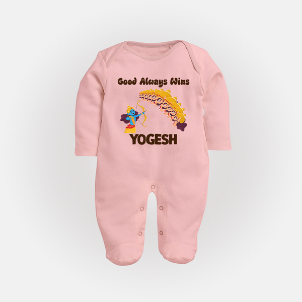 Good Triumph Over Evil Full Body Suit - BABY PINK - New Born (Chest 7.5")
