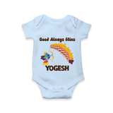 Good Triumph Over Evil Romper - BABY BLUE - New Born (Chest 14")