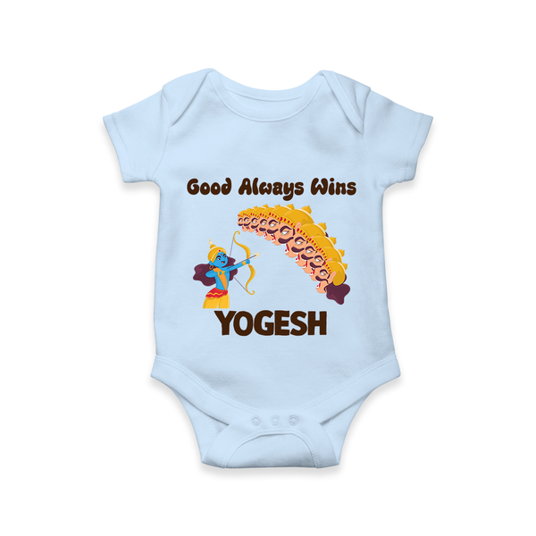 Good Triumph Over Evil Romper - BABY BLUE - New Born (Chest 14")