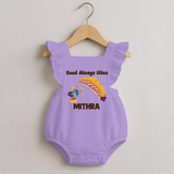 Good Always Wins Romper Frock | Personalized Baby Romper Frock for Festival Celebration - LILAC - 0 - 3 Months Old (Chest 19")