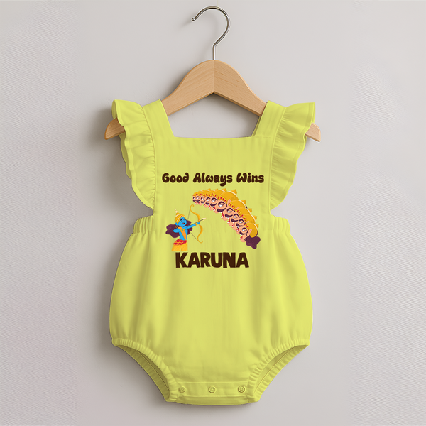 Good Triumph Over Evil Romper frock - PASTEL YELLOW - 0 - 3 Months Old (Chest 19")