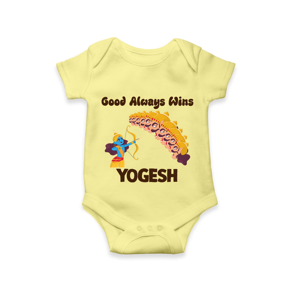 Good Triumph Over Evil Romper - PASTEL YELLOW - New Born (Chest 14")