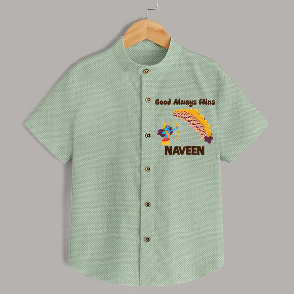 Good Always Wins Shirt | Personalized Baby Shirt for Festival Celebration - MINT GREEN - 0 - 6 Months Old (Chest 23")