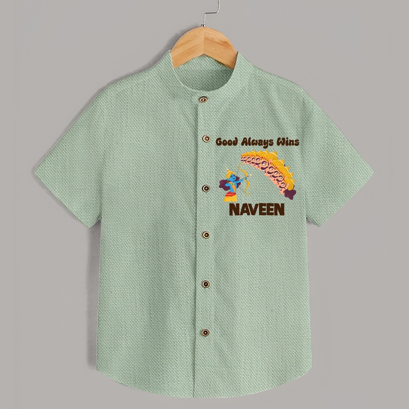 Good Always Wins Shirt | Personalized Baby Shirt for Festival Celebration - MINT GREEN - 0 - 6 Months Old (Chest 23")