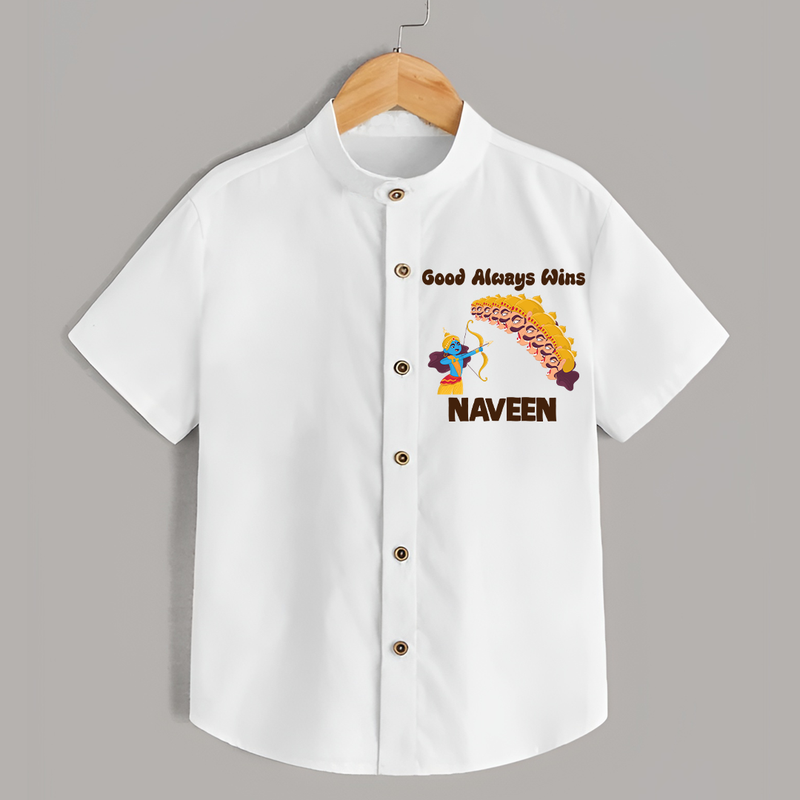 Good Always Wins Shirt | Personalized Baby Shirt for Festival Celebration - WHITE - 0 - 6 Months Old (Chest 23")