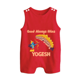 Good Triumph Over Evil Button Romper - RED - New Born (Chest 18")