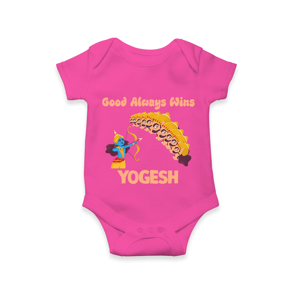 Good Triumph Over Evil Romper - HOT PINK - New Born (Chest 14")