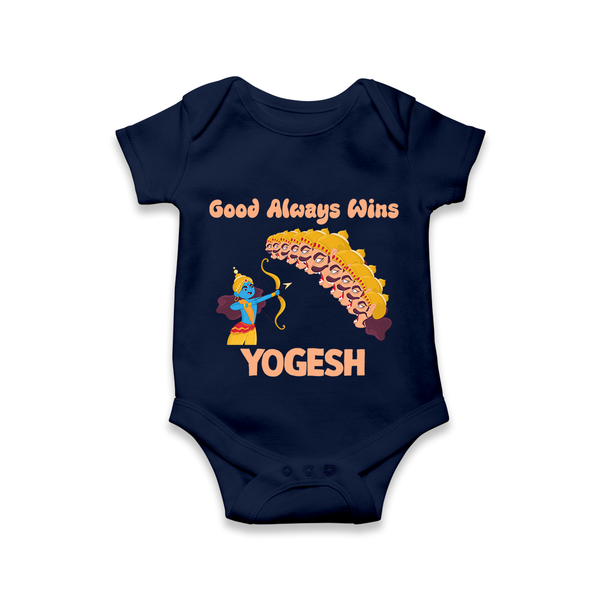Good Triumph Over Evil Romper - NAVY BLUE - New Born (Chest 14")