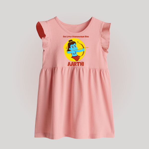 Our Little Vijayadashami Hero Baby frock | Custom Baby frock for Dussehra - BABY PINK - 0 - 3 Months Old (Chest 17")