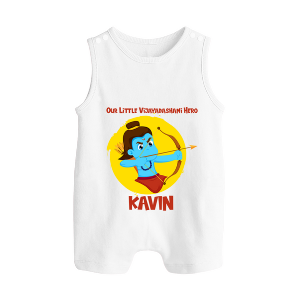Our Little Vijayadashami Hero Romper Suit | Custom Baby Romper Suit for Dussehra - WHITE - 0 - 5 Months Old (Chest 18")