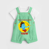 Our Little Vijayadashami Hero Dungaree Set | Custom Baby Dungaree Set for Dussehra - GREEN - 0 - 5 Months Old (Chest 18")