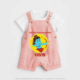 Our Little Vijayadashami Hero Dungaree Set | Custom Baby Dungaree Set for Dussehra - PEACH - 0 - 5 Months Old (Chest 18")