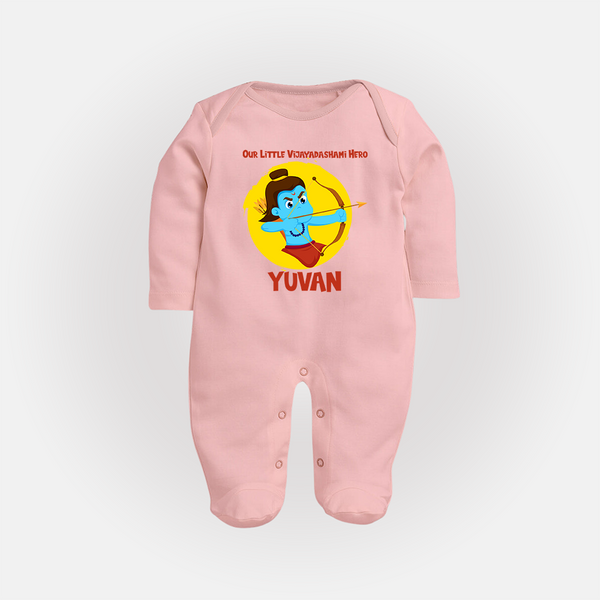 Little Vijayadashami Hero Full Body Suit - BABY PINK - New Born (Chest 7.5")