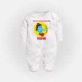 Our Little Vijayadashami Hero Sleep Suit | Custom Baby Sleep Suit for Dussehra - WHITE - New Born (Chest 7.5")