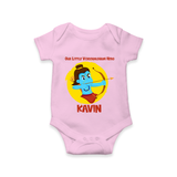 Our Little Vijayadashami Hero Romper | Custom Baby Romper for Dussehra - BABY PINK - New Born (Chest 14")