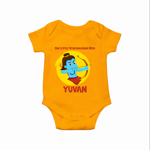 Little Vijayadashami Hero Romper - CHROME YELLOW - New Born (Chest 14")