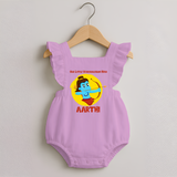 Our Little Vijayadashami Hero Romper Frock | Custom Baby Romper Frock for Dussehra - BABY PINK - 0 - 3 Months Old (Chest 19")