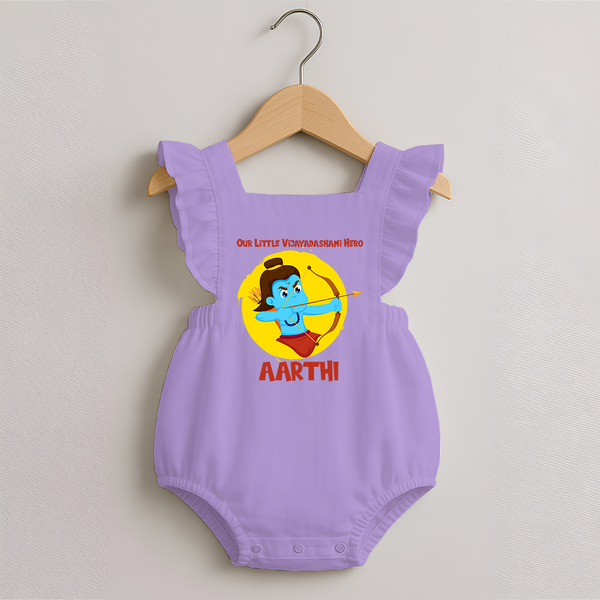 Our Little Vijayadashami Hero Romper Frock | Custom Baby Romper Frock for Dussehra - LILAC - 0 - 3 Months Old (Chest 19")