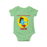 Our Little Vijayadashami Hero Romper | Custom Baby Romper for Dussehra - GREEN - New Born (Chest 14")