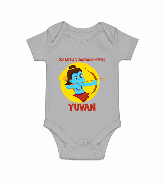 Little Vijayadashami Hero Romper - GREY - New Born (Chest 14")